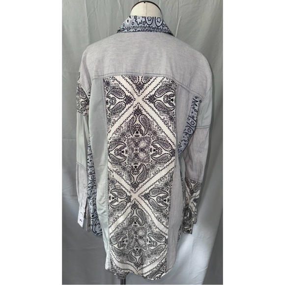 Free People All Patched Up Chambray Button Down - Picture 8 of 11